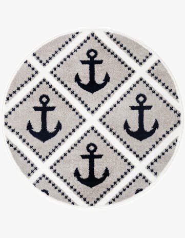 Gray Sydney Round Rug