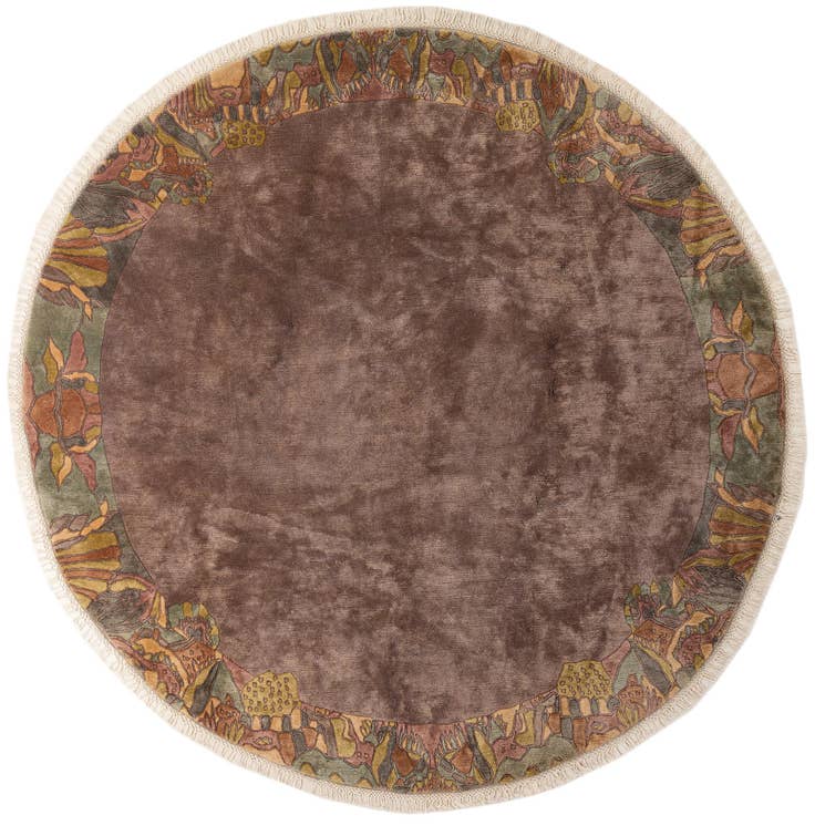 Detail image of 9' 8 x 9' 9 Hand Knotted Tibet Wool Round Rug