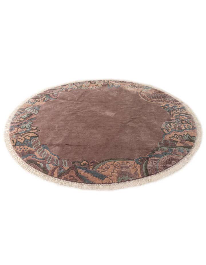 7' 8 x 7' 10 Hand Knotted Tibet Wool Round Rug