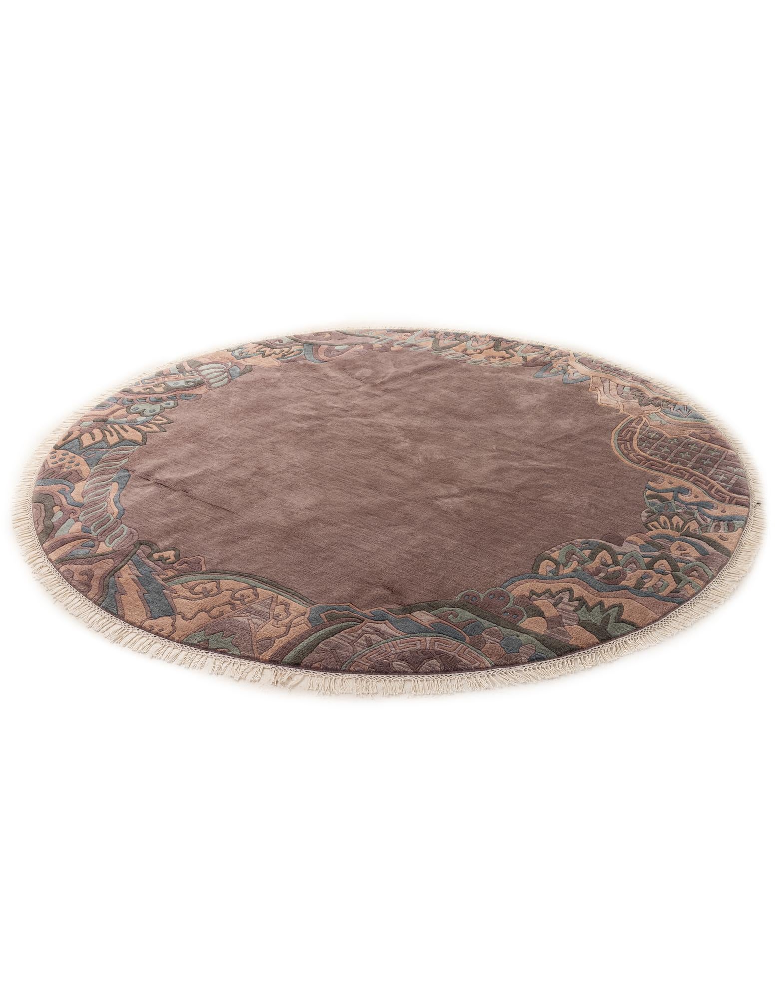 7' 8 x 7' 10 Hand Knotted Tibet Wool Round Rug