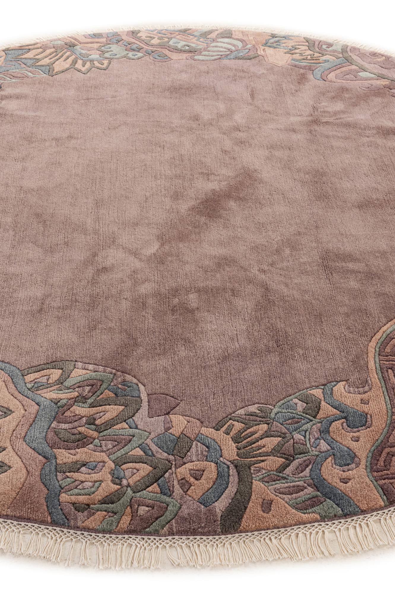 7' 8 x 7' 10 Hand Knotted Tibet Wool Round Rug
