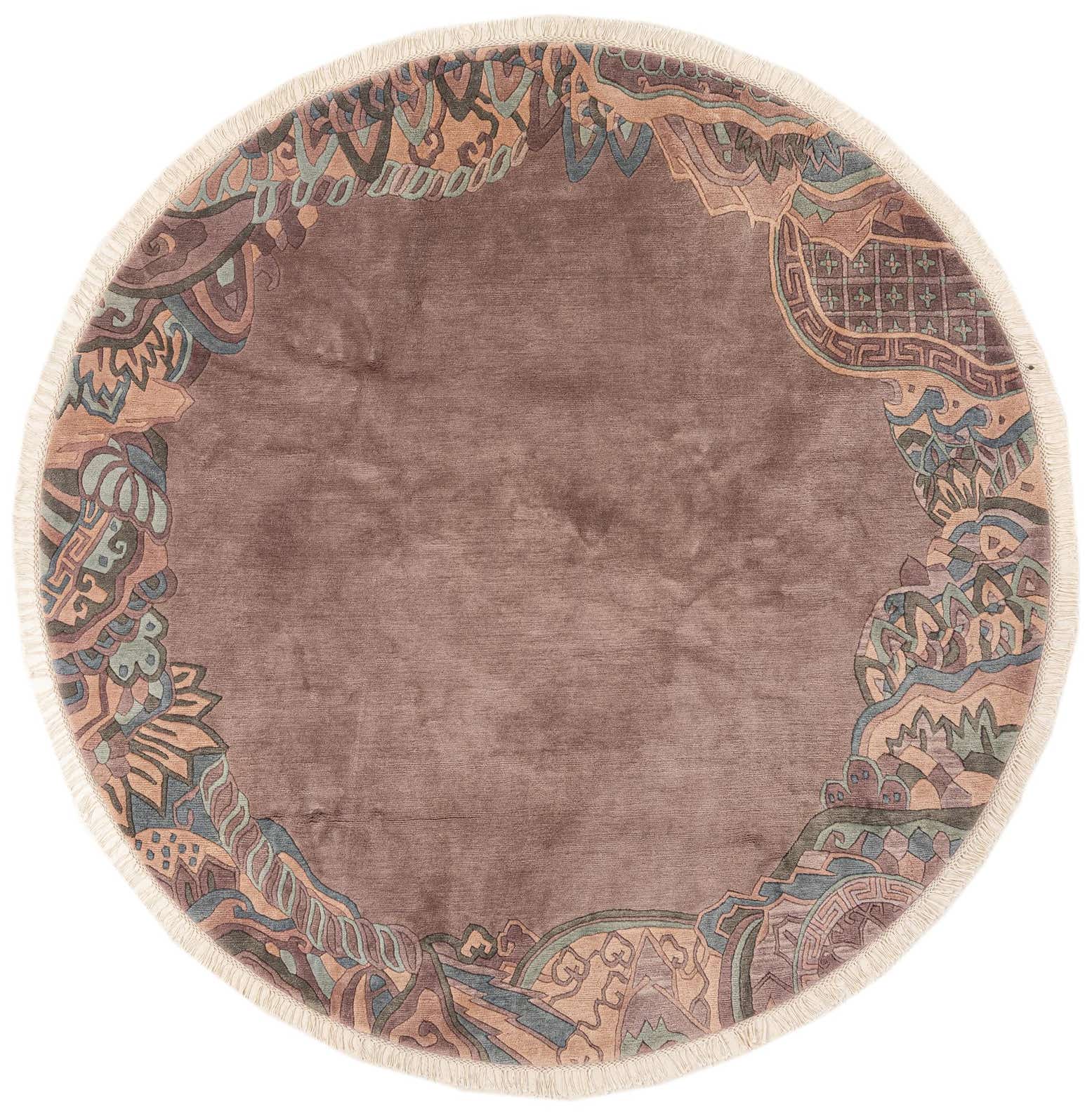 7' 8 x 7' 10 Hand Knotted Tibet Wool Round Rug