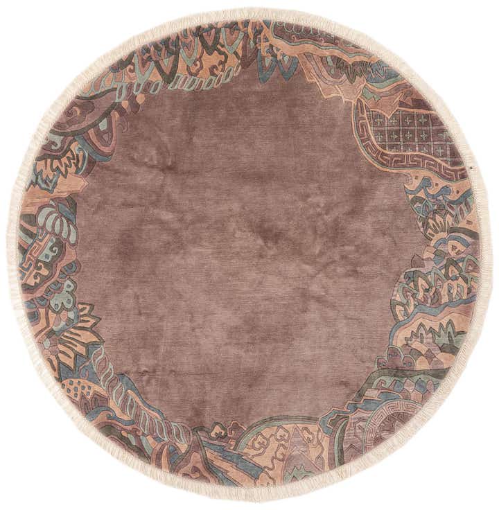 7' 8 x 7' 10 Hand Knotted Tibet Wool Round Rug