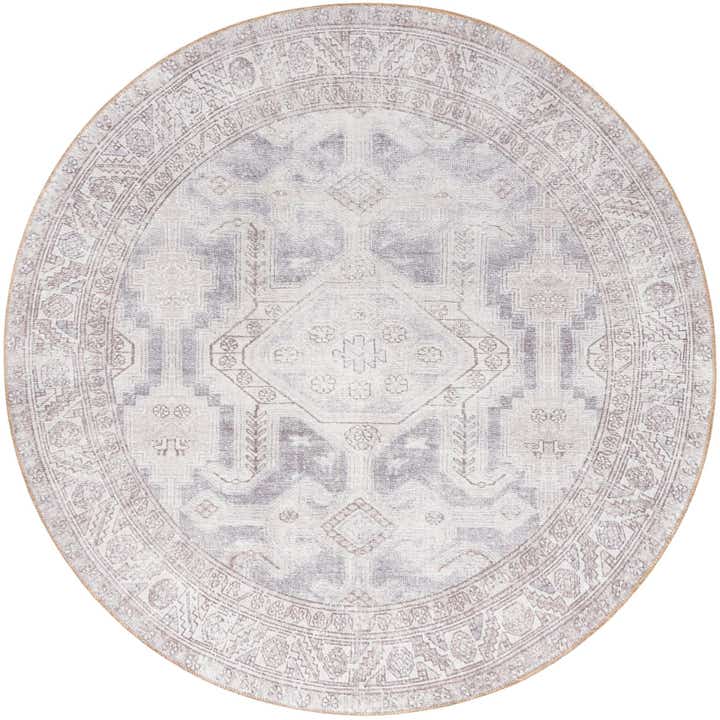 7' 7 x 7' 7 Washable Timeless Round Rug