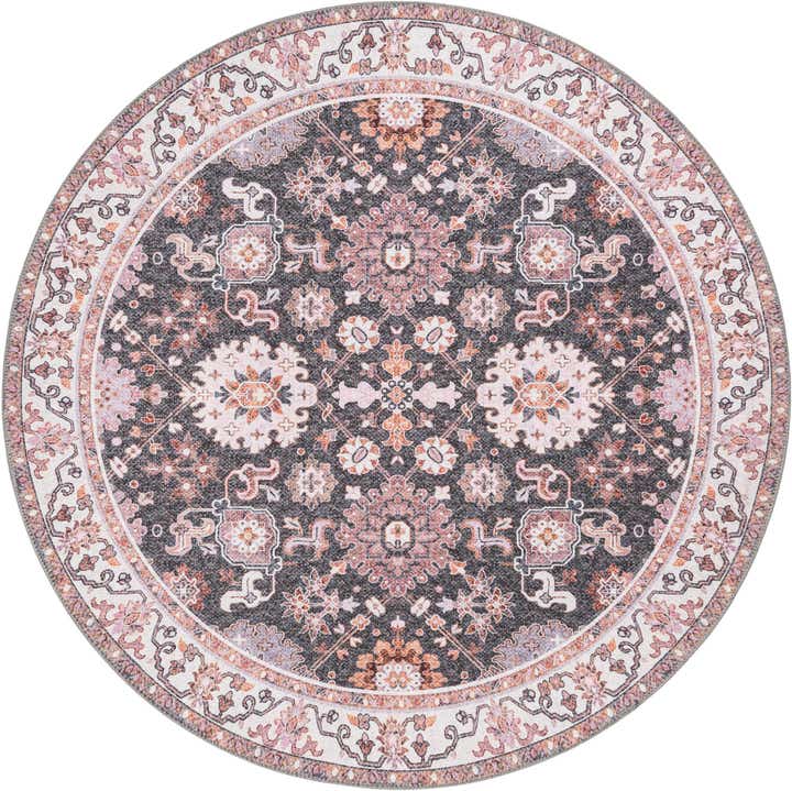 5' 1 x 5' 1 Washable Timeless Round Rug