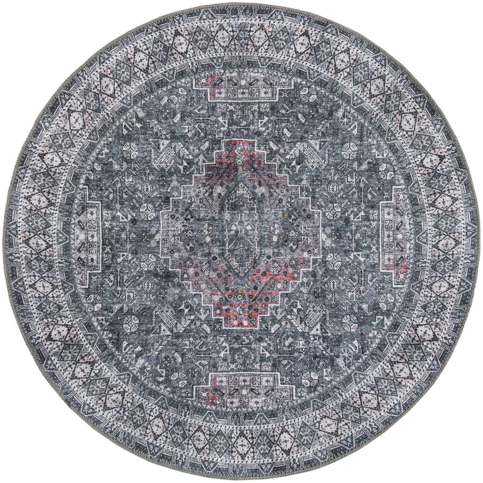 3' 6 x 3' 6 Washable Timeless Round Rug