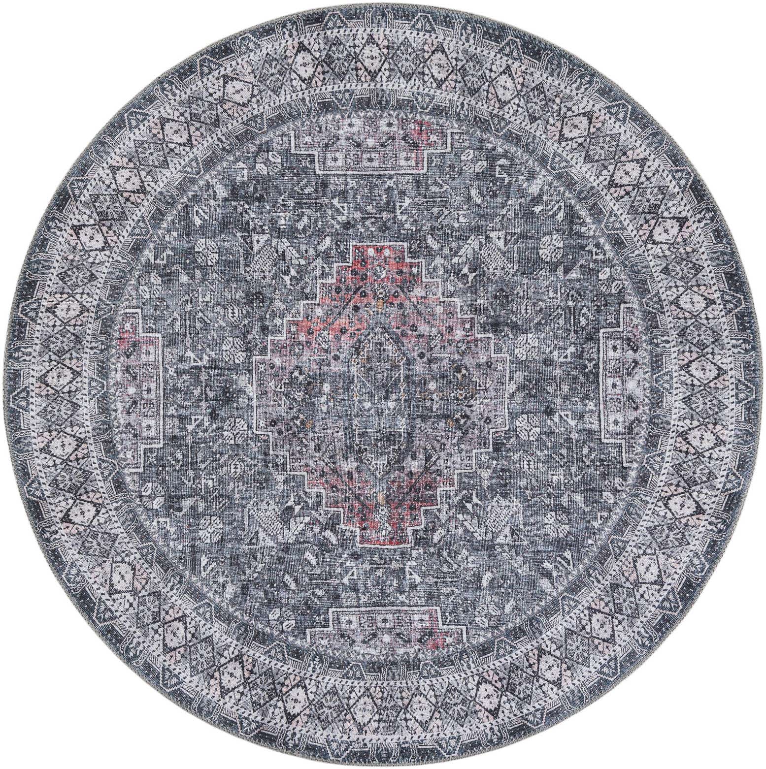 5' 1 x 5' 1 Washable Timeless Round Rug