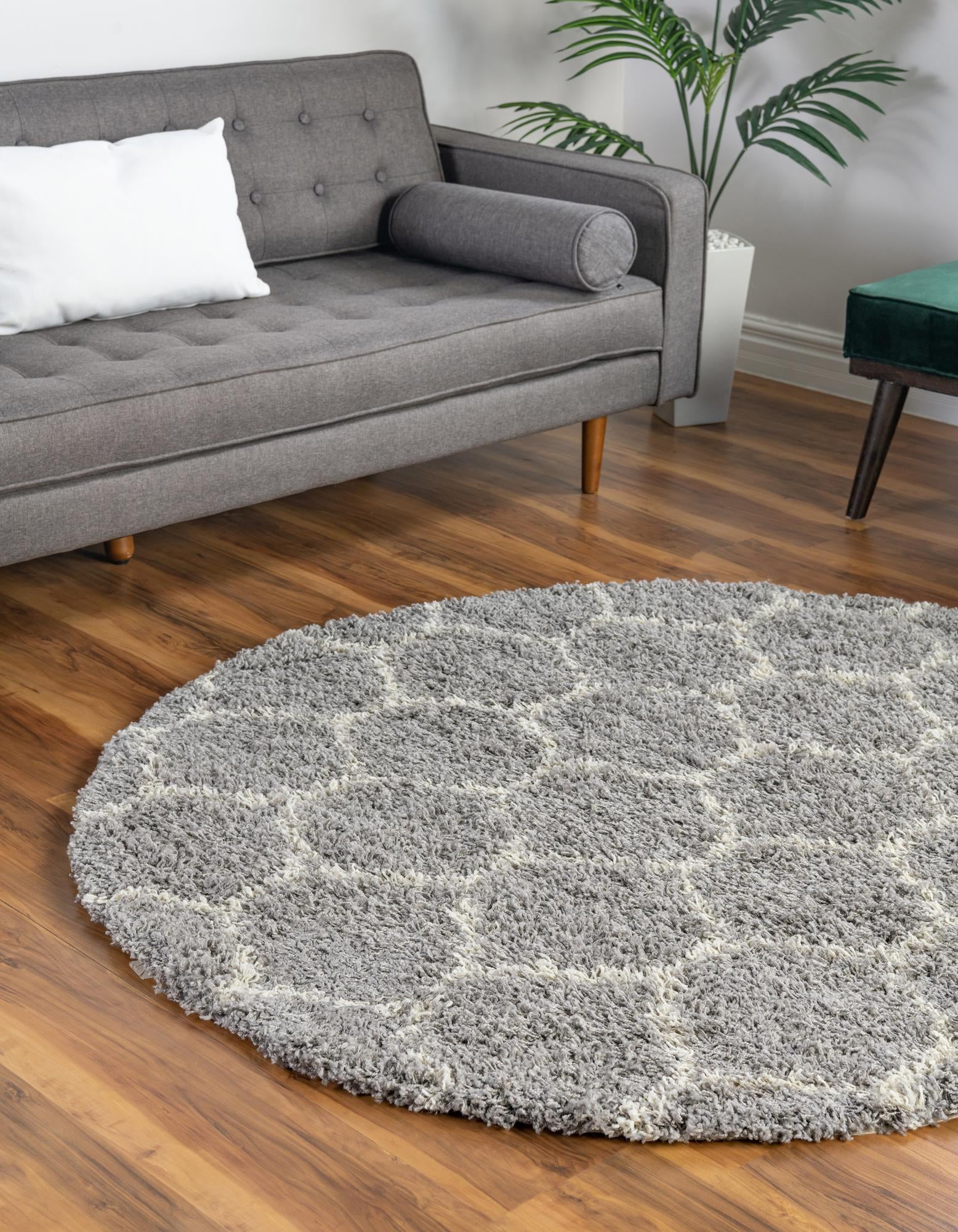 3' 3 x 3' 3 Trellis Shag Round Rug