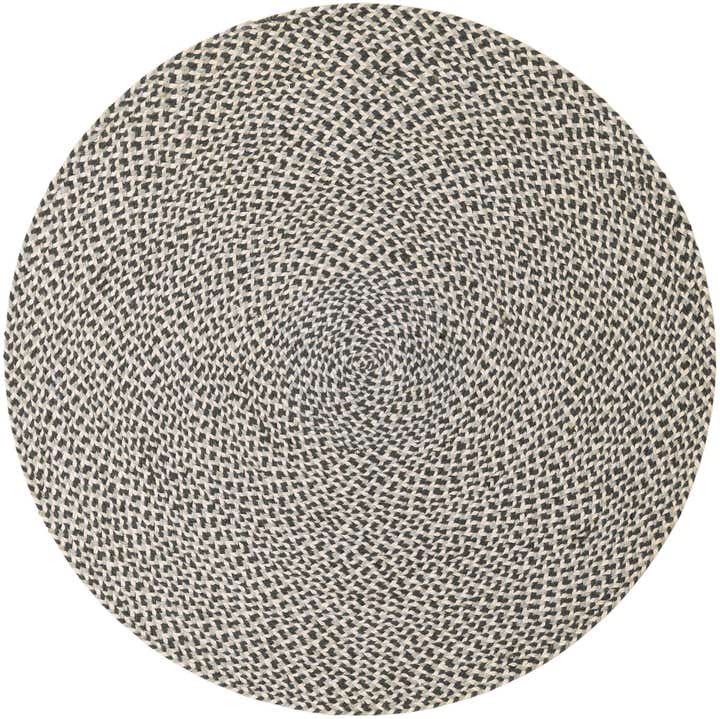 4' 1 x 4' 1 Handmade Tweed Braided Jute Round Rug