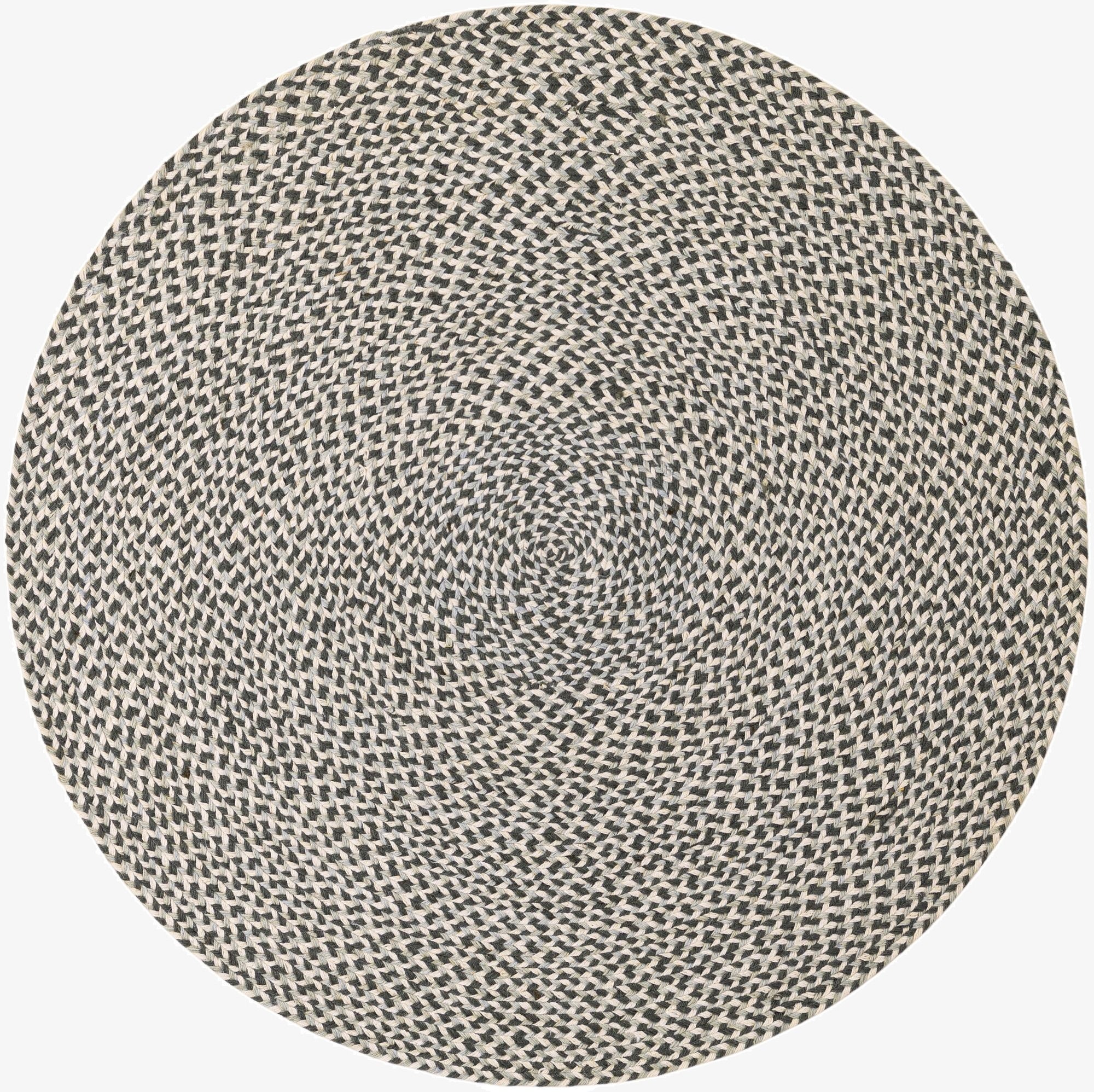 4' 1 x 4' 1  Hand Tweed Braided Jute Round Rug