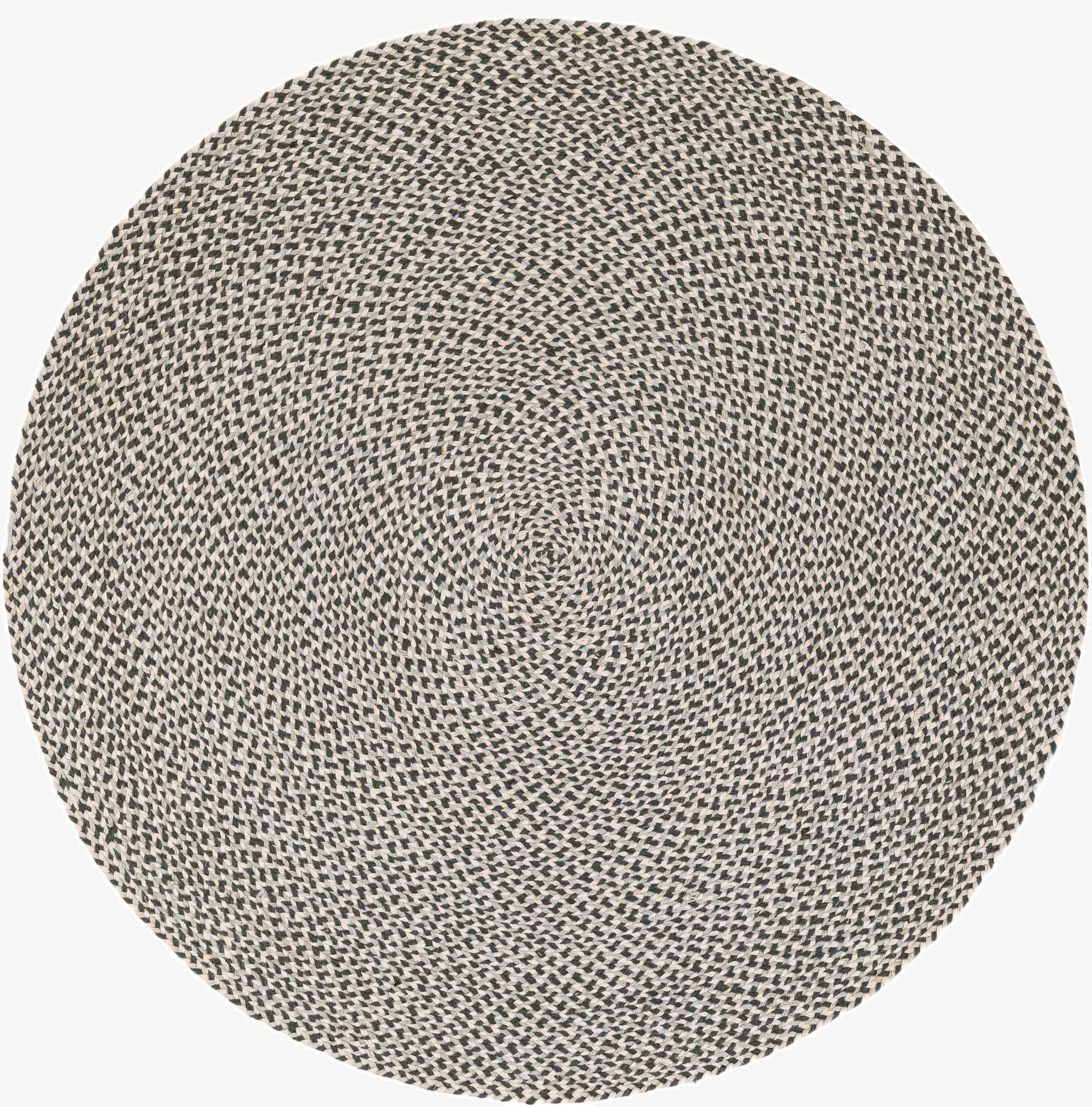 5' 1 x 5' 1  Hand Tweed Braided Jute Round Rug