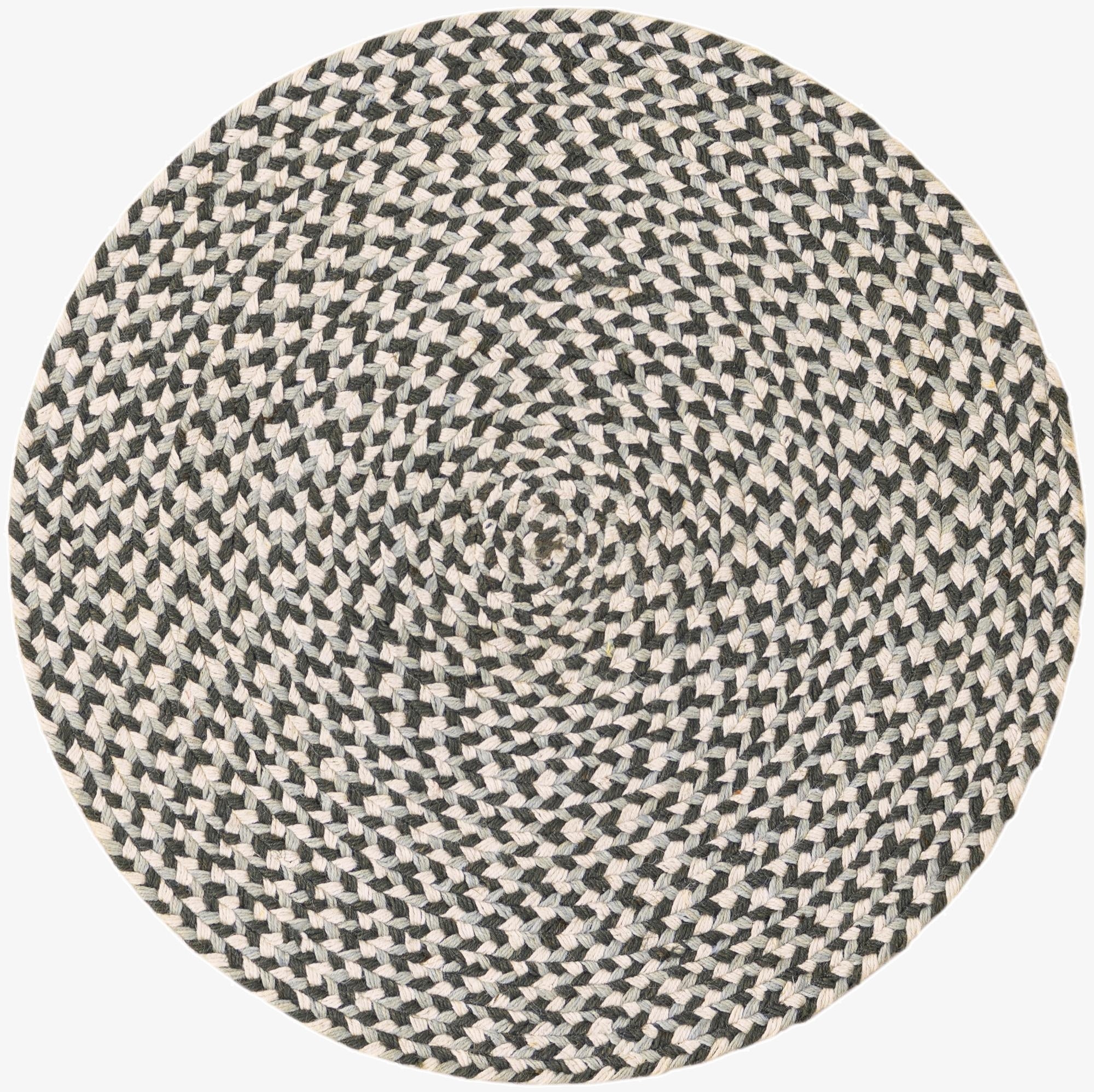 2' x 2'  Hand Tweed Braided Jute Round Rug
