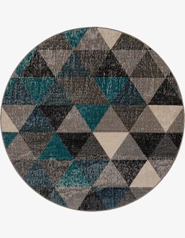 Gray Valencia Round Rug