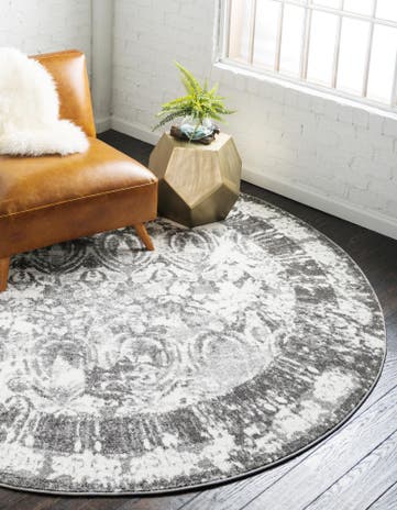 Gray Venice Round Rug