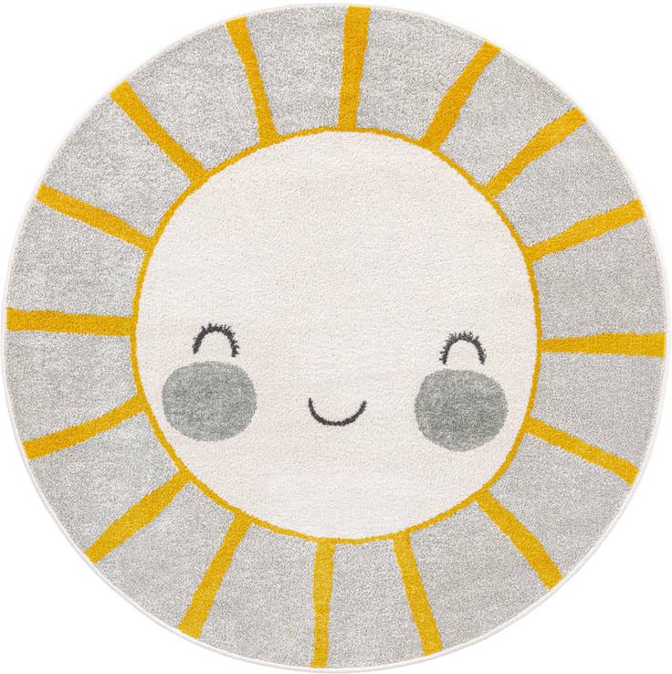 Detail image of 5' 3 x 5' 3 Sun Whimsy Kids Round Rug