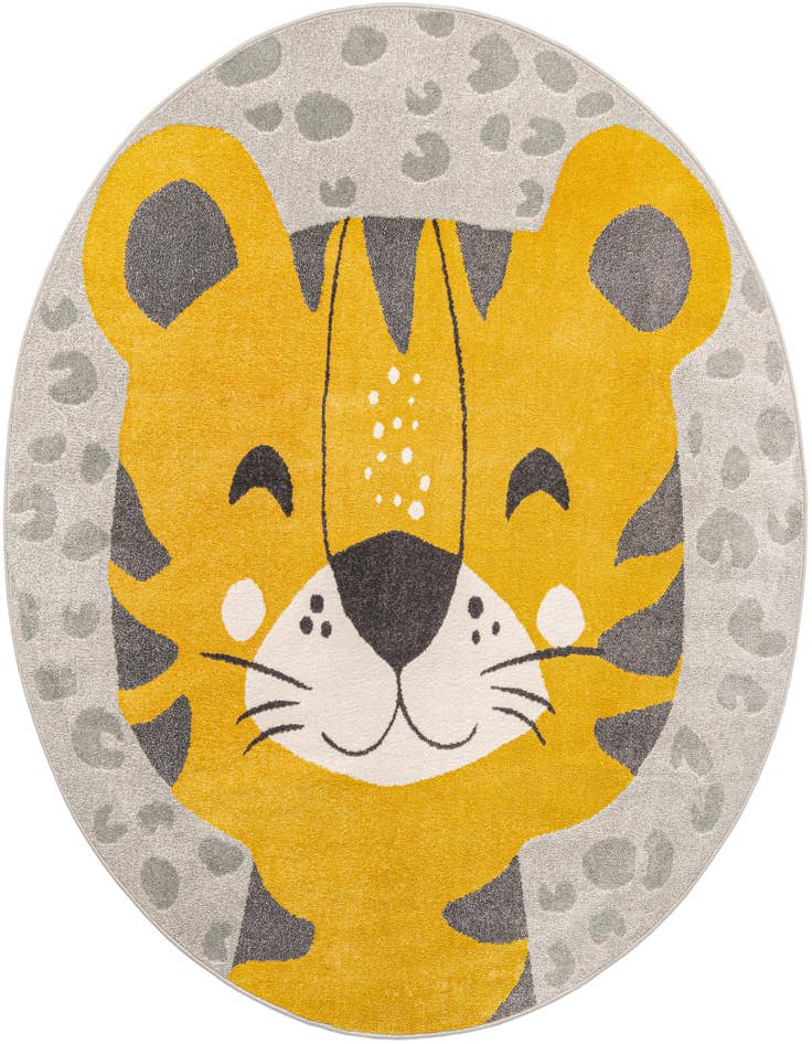 Detail image of 7' 10 x 7' 10 Tiger Whimsy Kids Round Rug
