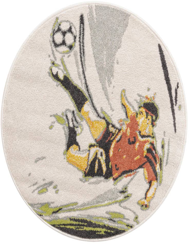 Detail image of 3' 3 x 3' 3 Soccer Player Whimsy Kids Round Rug