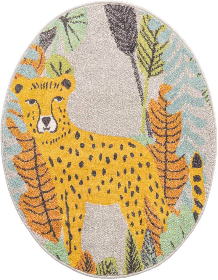 Detail image of 3' 3 x 3' 3 Leopard Whimsy Kids Round Rug