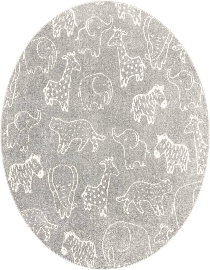 Detail image of 7' 10 x 7' 10 Animals Whimsy Kids Round Rug