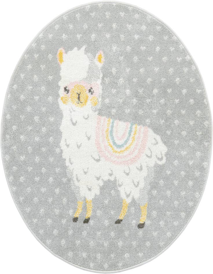 Detail image of 3' 3 x 3' 3 Llama Whimsy Kids Round Rug