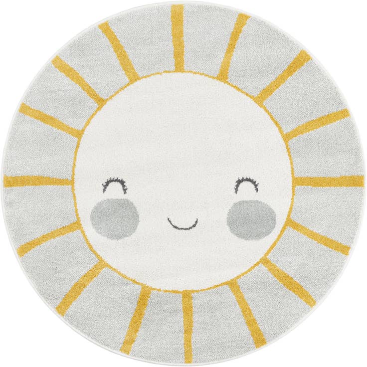 Detail image of 4' 1 x 4' 1 Sun Whimsy Kids Round Rug