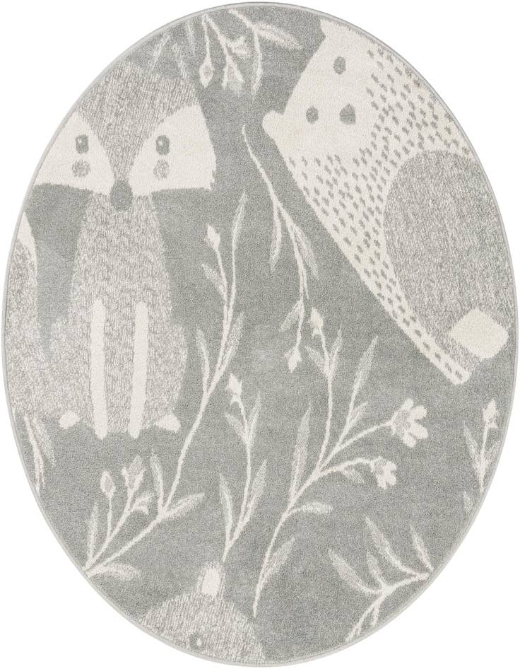 Detail image of 5' 3 x 5' 3 Animals Whimsy Kids Round Rug