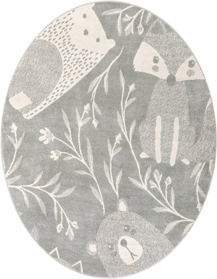 Detail image of 7' 10 x 7' 10 Animals Whimsy Kids Round Rug