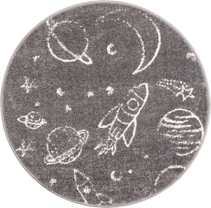 Detail image of 3' 3 x 3' 3 Planets Whimsy Kids Round Rug