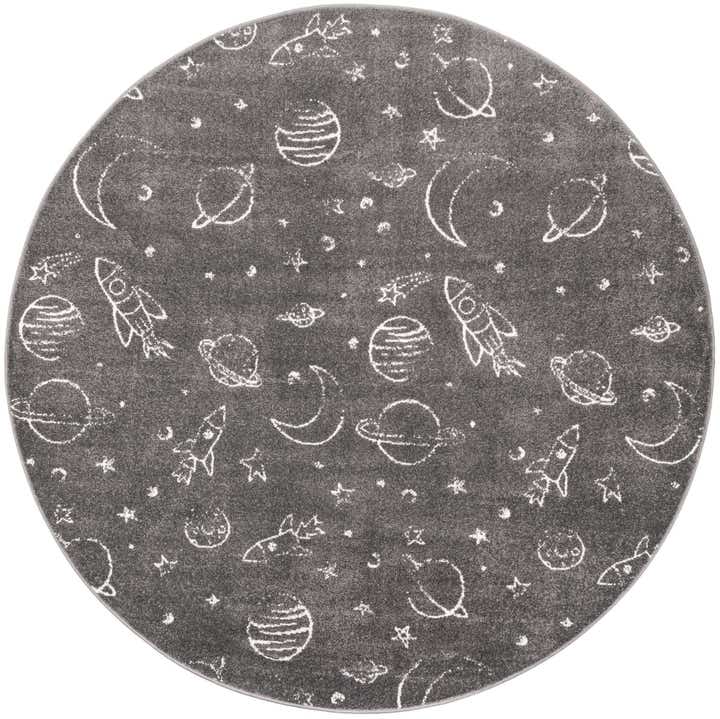 7' 10 x 7' 10 Planets Whimsy Kids Round Rug