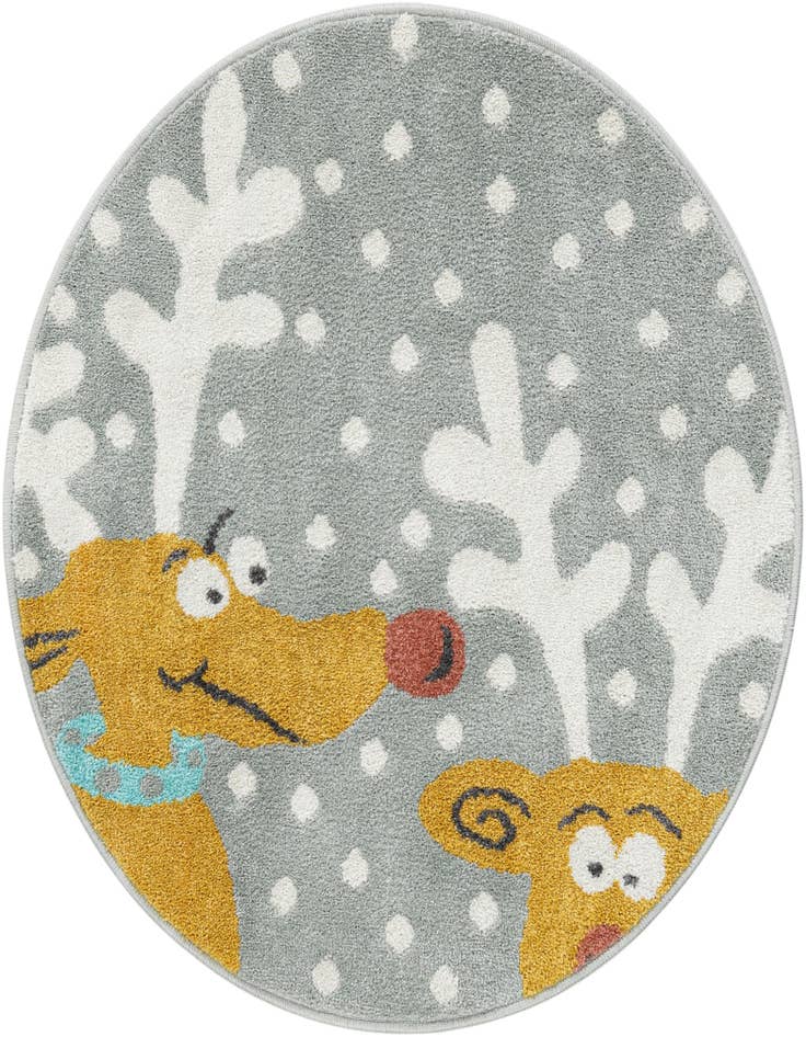 Detail image of 3' 3 x 3' 3 Reindeer Whimsy Kids Round Rug