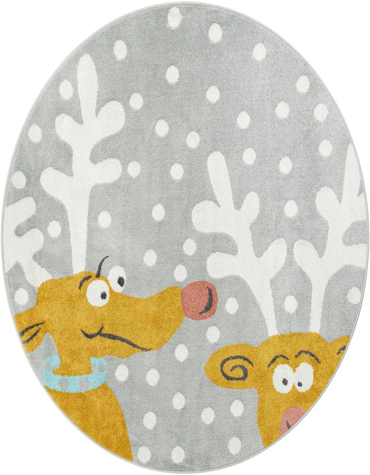Detail image of 6' 1 x 6' 1 Reindeer Whimsy Kids Round Rug