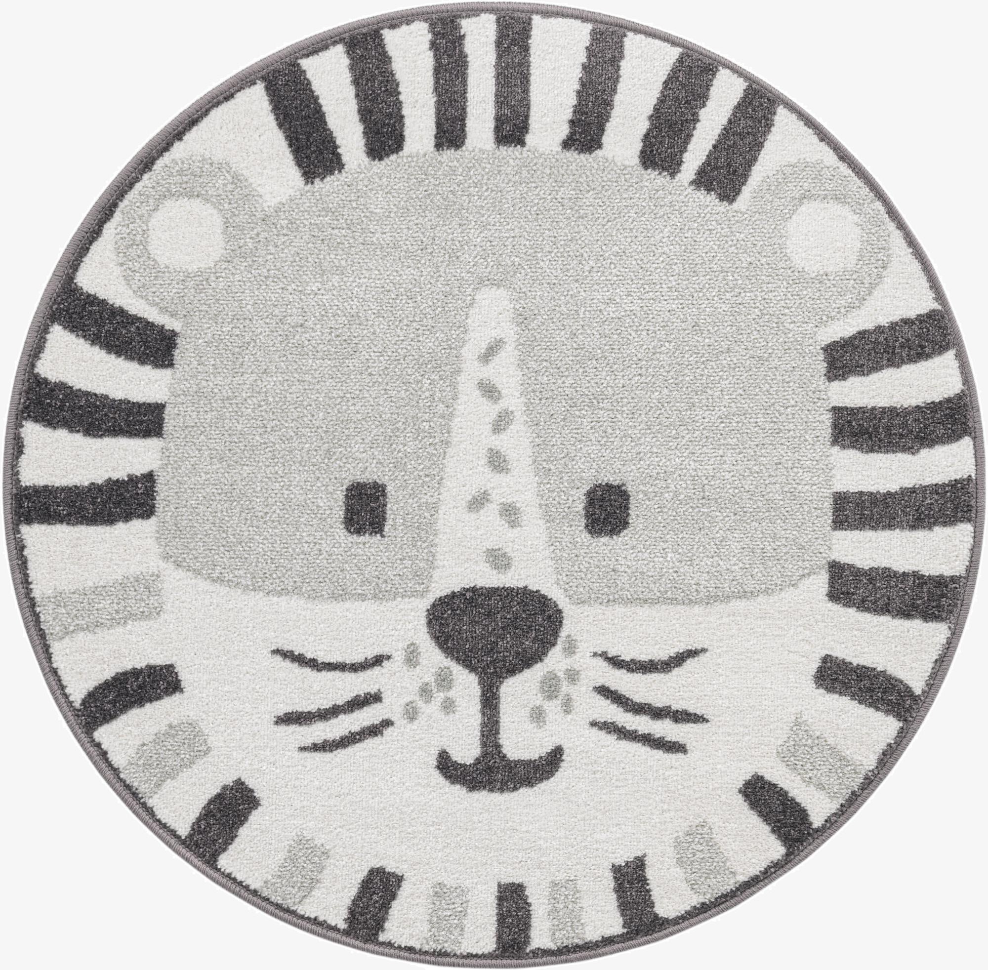 3' 3 x 3' 3 Cat Whimsy Kids Round Rug
