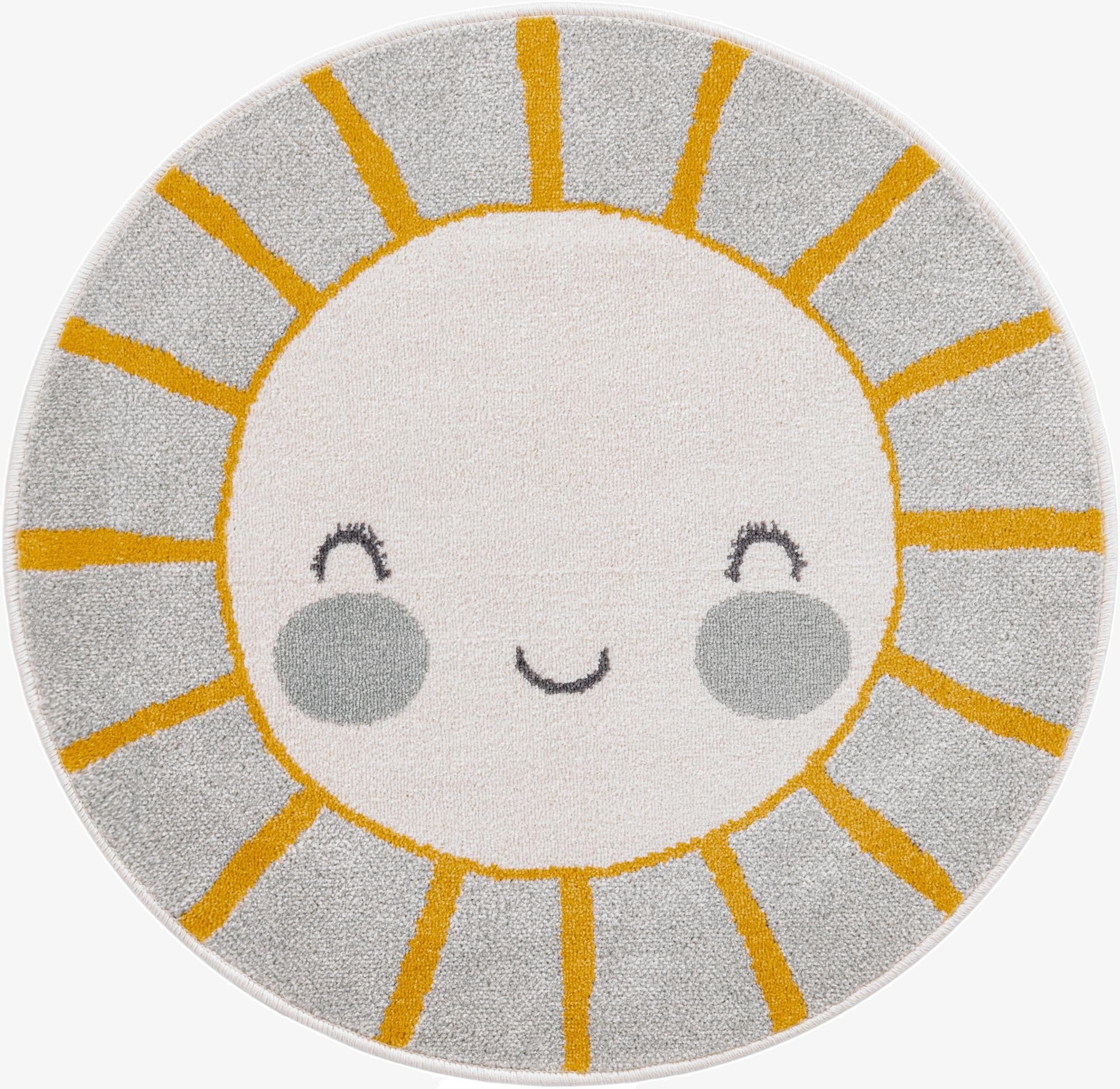 3' 3 x 3' 3 Sun Whimsy Kids Round Rug