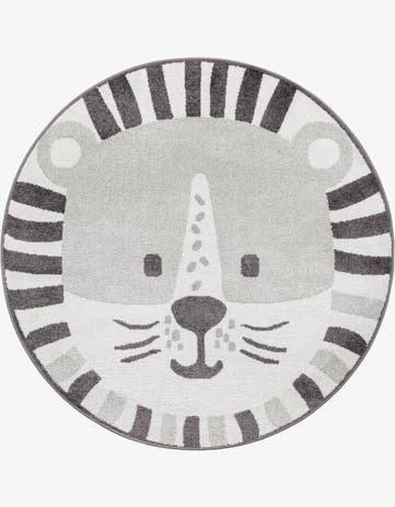 5' 3 x 5' 3 Cat Whimsy Kids Round Rug