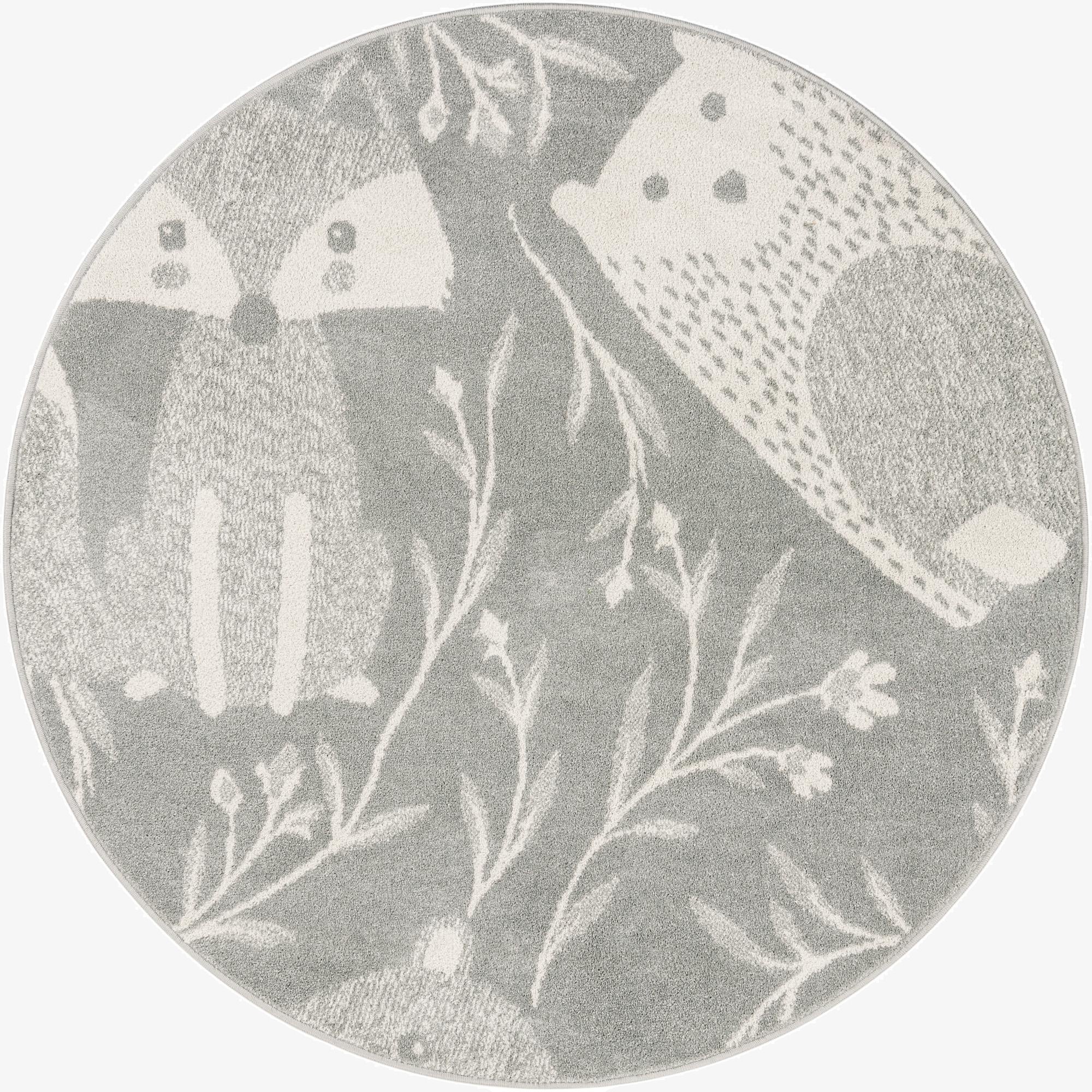 5' 3 x 5' 3 Animals Whimsy Kids Round Rug