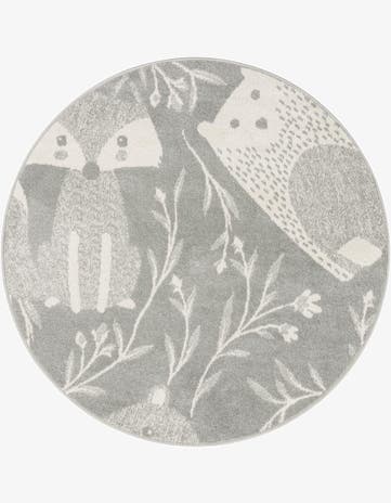 5' 3 x 5' 3 Animals Whimsy Kids Round Rug