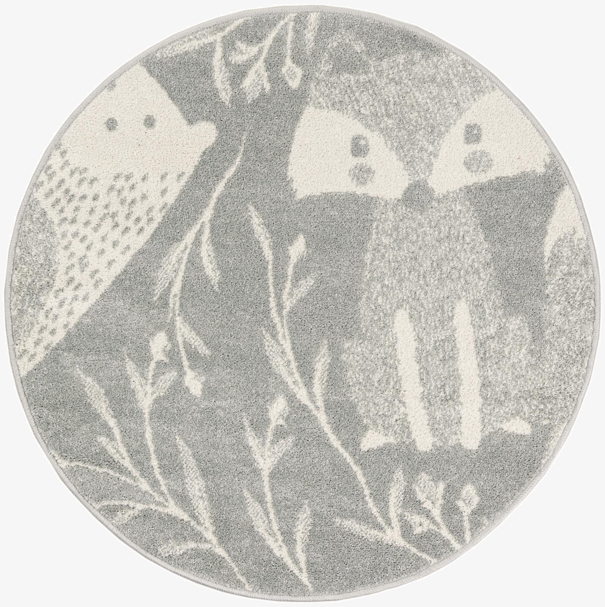 3' 3 x 3' 3 Animals Whimsy Kids Round Rug