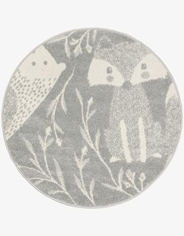 3' 3 x 3' 3 Animals Whimsy Kids Round Rug