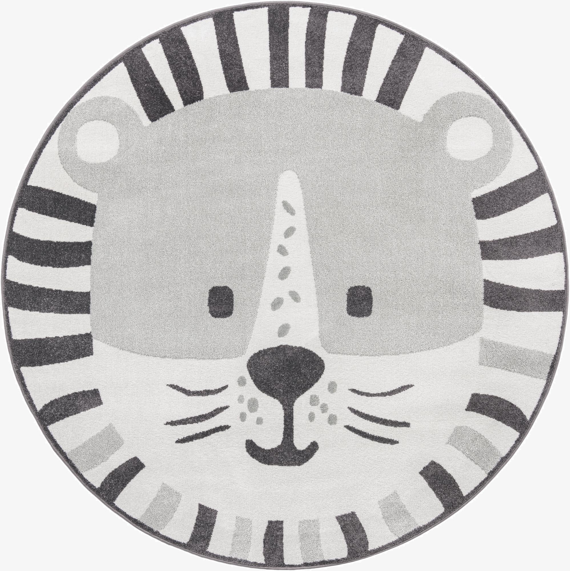 7' 10 x 7' 10 Cat Whimsy Kids Round Rug