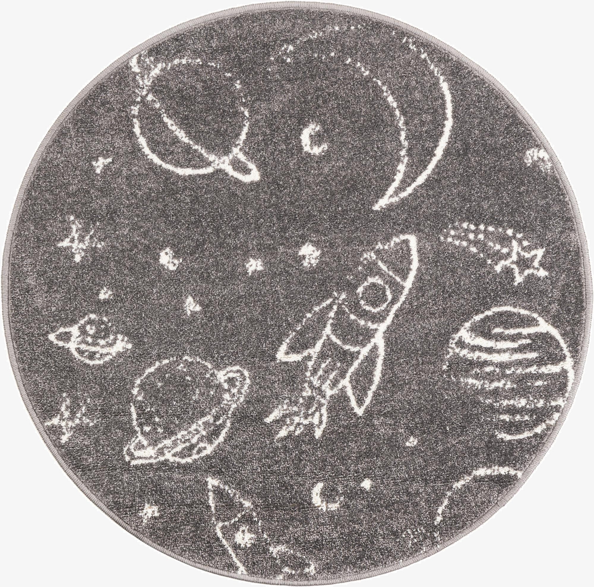 3' 3 x 3' 3 Planets Whimsy Kids Round Rug