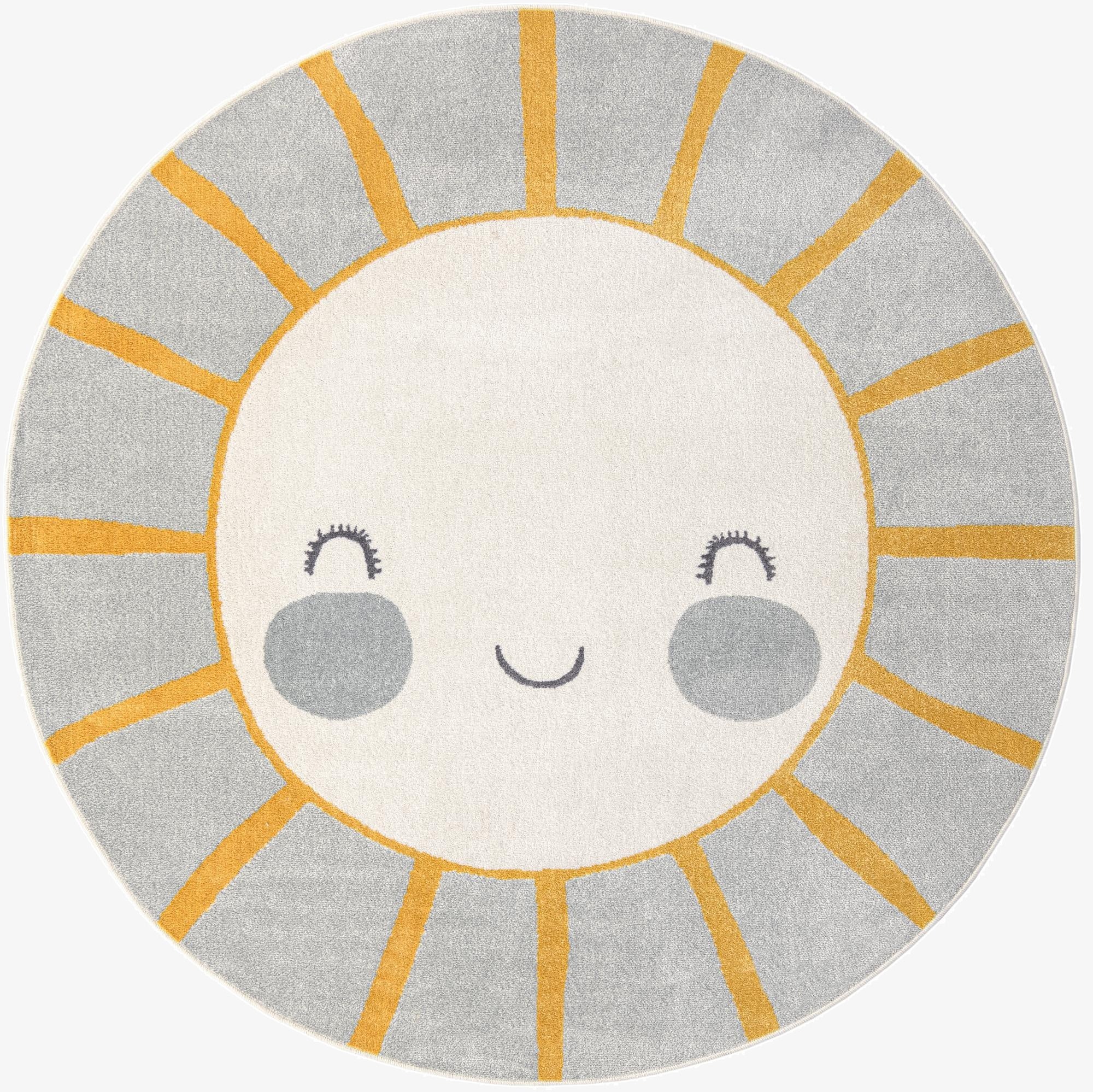 7' 10 x 7' 10 Sun Whimsy Kids Round Rug