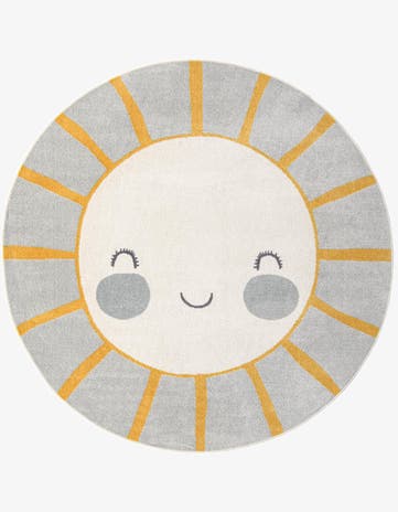 7' 10 x 7' 10 Sun Whimsy Kids Round Rug