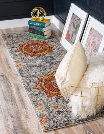 Gray Washable Arte Runner Rug