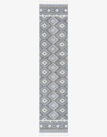 Gray Boho Runner Rug