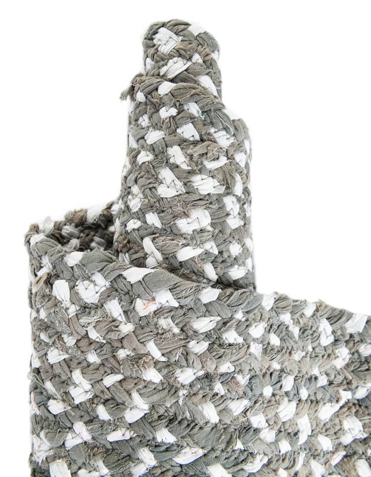 Detail image of 2' 6 x 6' 1  Hand Braided Chindi Runner Rug