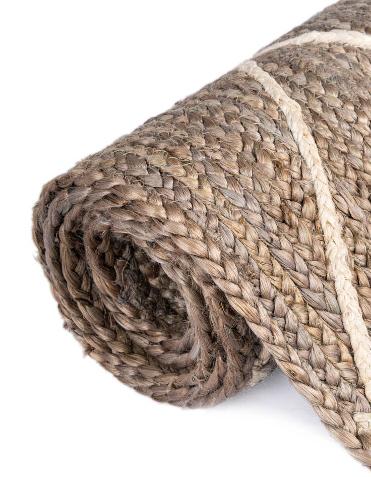 Detail image of 2' 2 x 6' 1  Hand Braided Jute Runner Rug