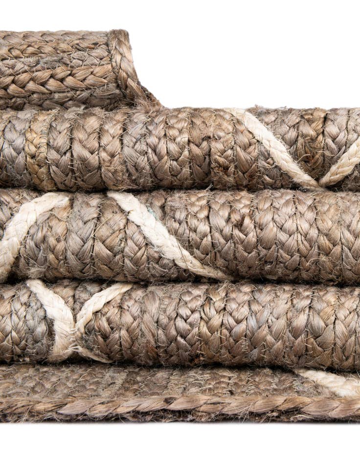 Detail image of 2' 2 x 6' 1  Hand Braided Jute Runner Rug