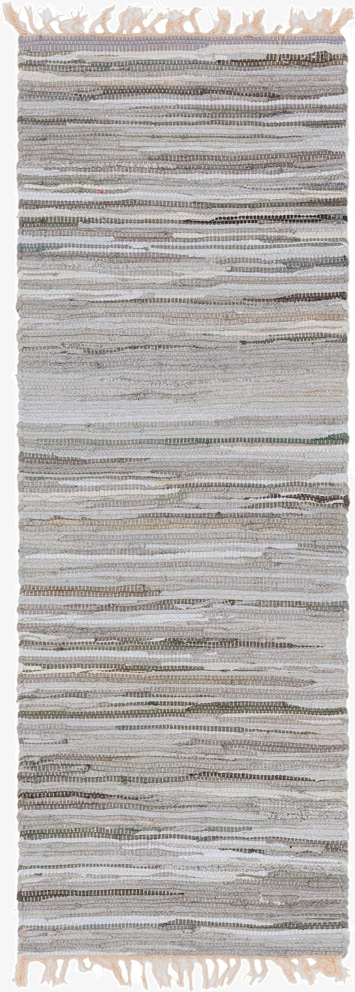 2' 2 x 6' 7  Hand Woven Chindi Cotton Runner Rug
