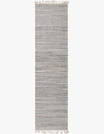 Gray Hand Woven Chindi Cotton Runner Rug