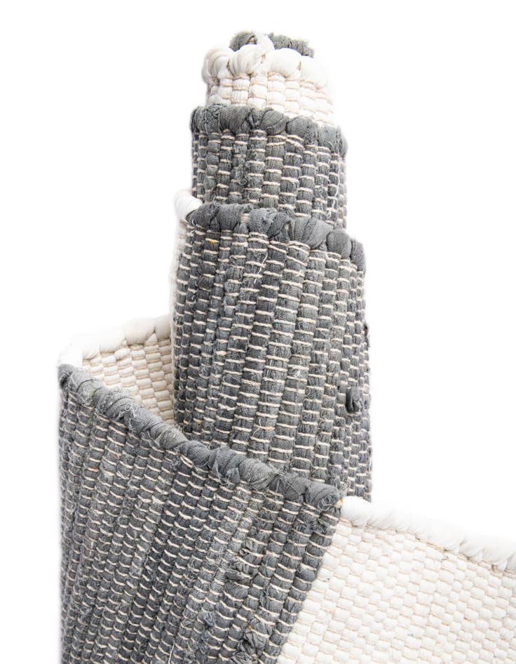 Detail image of 2' 2 x 12'  Hand Woven Chindi Rag Runner Rug